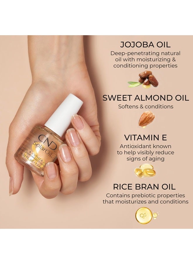 CND زيت كيوتيكل سولار أويل، مزيج طبيعي من زيت الجوجوبا، فيتامين E، زيت نخالة الأرز وزيت اللوز الحلو، يرطب ويغذي البشرة، عبوة 1، 0.5 أونصة. - Image 4