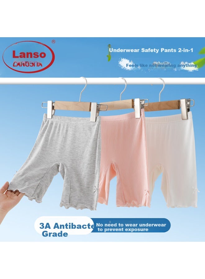 LANG SHA Langsha Girls' Anti-glare Safety Shorts Summer Modal Girls' Bottoming Underwear Children's Two-in-one Ice Silk Shorts - Image 1