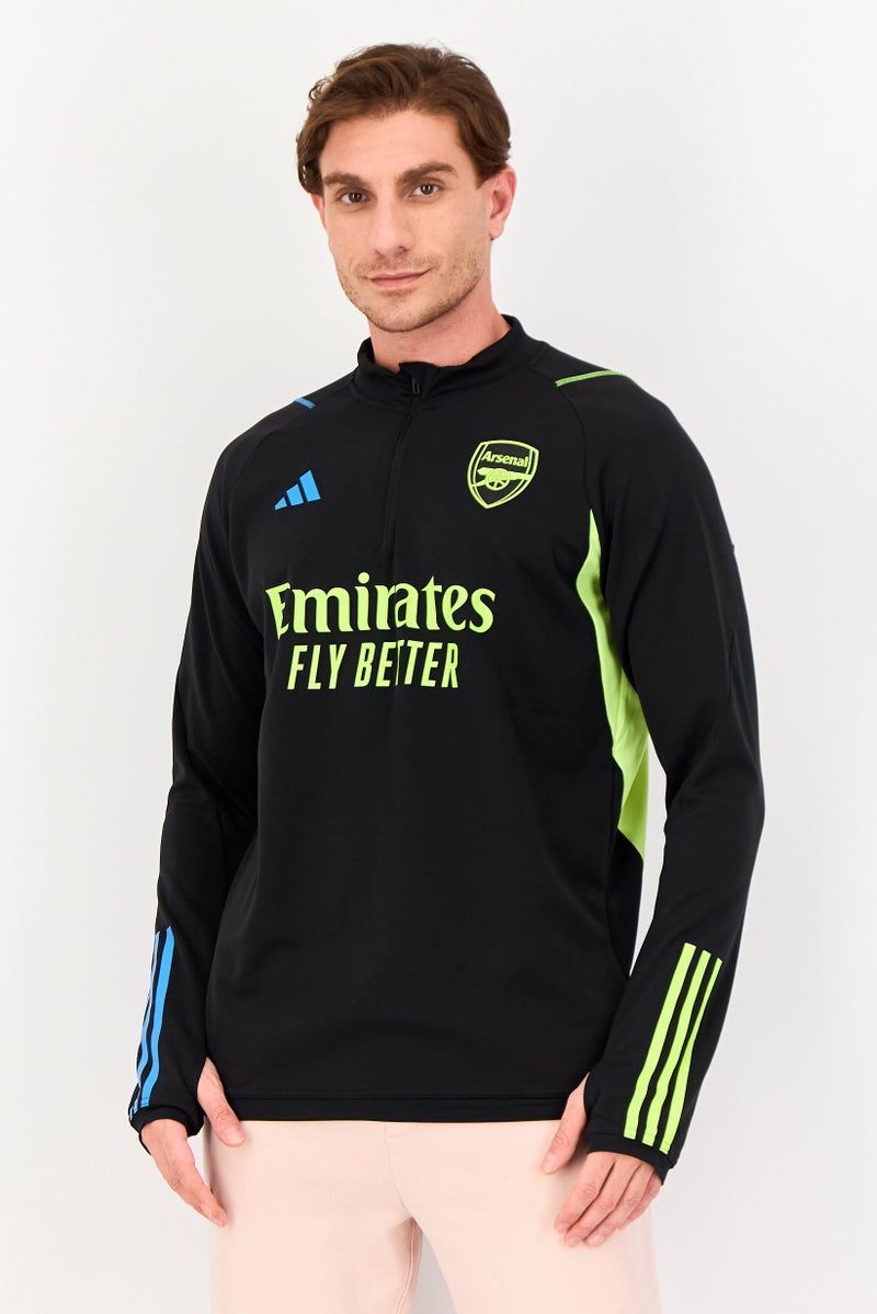 Adidas سويت شيرت رياضي للرجال بأكمام طويلة من أرسنال، أسود - Image 1