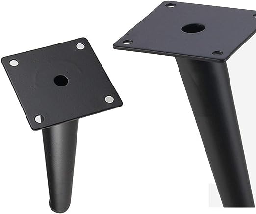 Ventuos_Set of 04 Round Inclined Sleek Tapered Chair Legs Sofa Table Legs Furniture Legs Tool_ Inclined with Mounting Screws 16 Black - Image 4