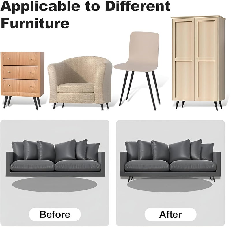 Ventuos_Set of 04 Round Inclined Sleek Tapered Chair Legs Sofa Table Legs Furniture Legs Tool_ Inclined with Mounting Screws 16 Black - Image 2