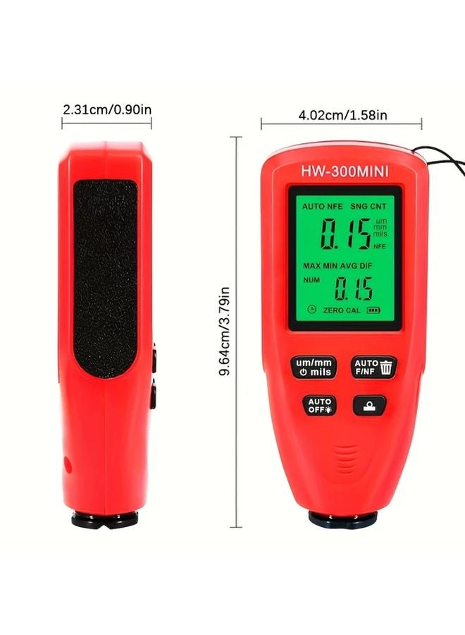 Red Digital Paint Thickness Tester 0 1mm Accuracy LCD Display Automotive - Image 3