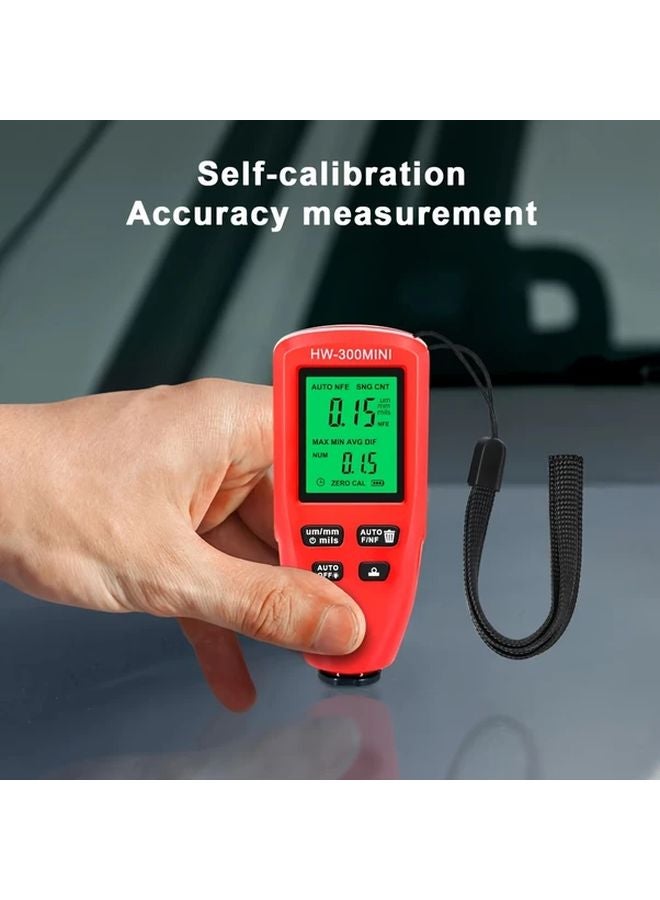 Red Digital Paint Thickness Tester 0 1mm Accuracy LCD Display Automotive - Image 5