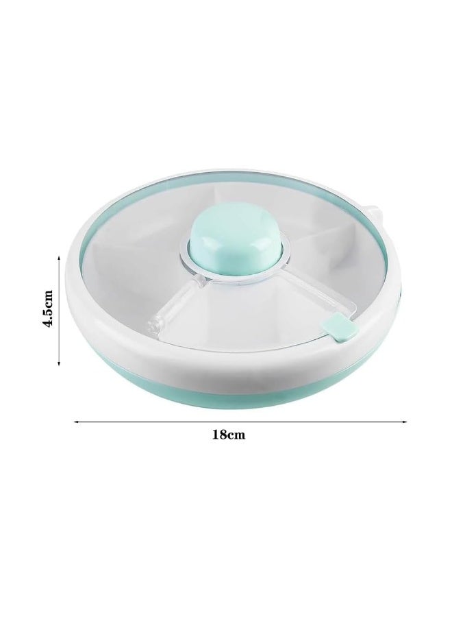 OSHIMA Snack Spinner Rotating Storage, Compartment Leakproof Snack Box for Kids Travel, Reusable, Spill-Free Lunch Container, Kids Snack Spinner Box with Hand Strap, Small Fruit Organiser for Home Travel - Image 2