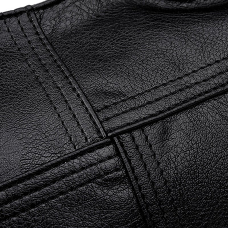 Women's Handbag: Dark Gray Splicing Soft Leather Large Capacity Bag - 3-In-1 Versatile Shoulder Crossbody Hand Carry Design Multi-Pocket Organized Storage for Daily Personal Use - Image 5