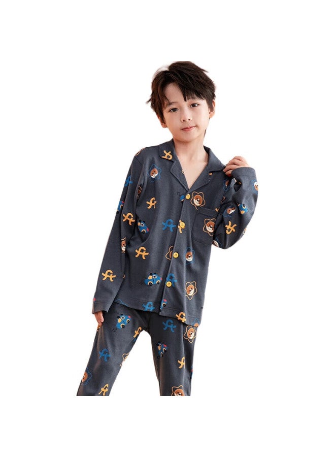 Fenton Children'S Pajamas For Boys, Antibacterial Pure Cotton Spring Cartoon Long-Sleeve Sleepwear For Older Children, Home Wear Q9Fj257930902 - Image 1