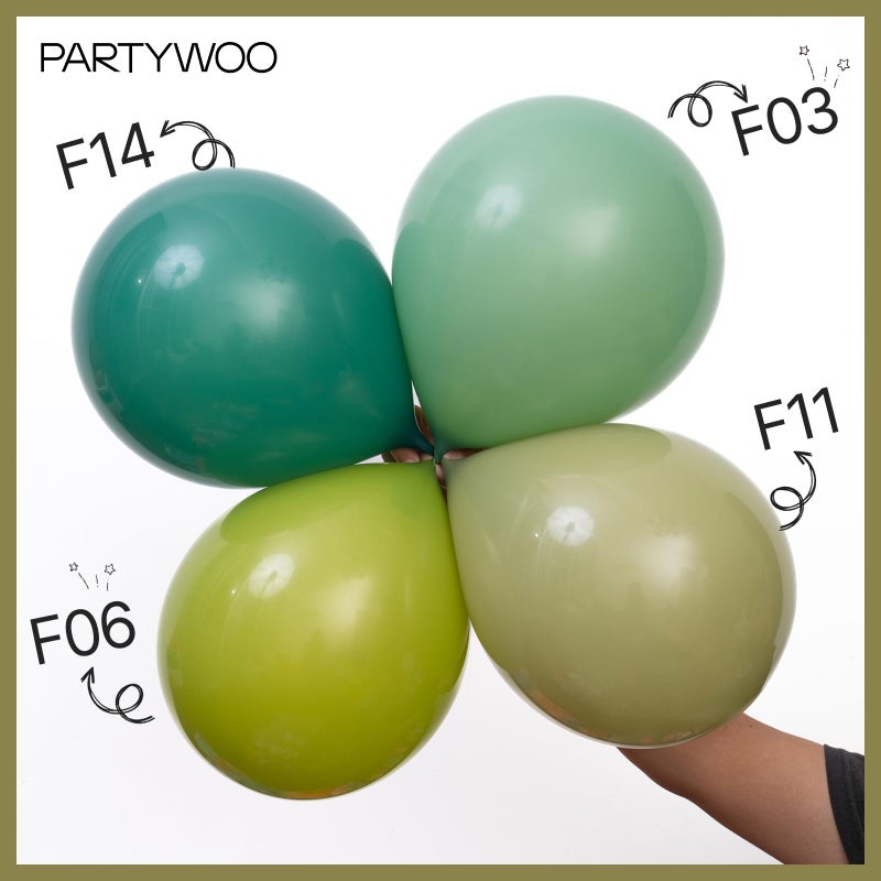 PartyWoo Sage Green Balloons 140pcs Different Sizes of 18 12 10 5 Inch Olive Boho Green Latex Balloon Arch Kit for Wedding Birthday Dinosaur Jungle Golf Football Theme Party Decorations Green-F11 - Image 4