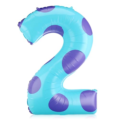 Charnoel Monster Number 2 Balloons 40 Inch Monster Theme Birthday Party Decorations Large Foil Balloons for Girls Boys Birthday Baby Shower Party Backdrop Celebration Supplies - Image 1
