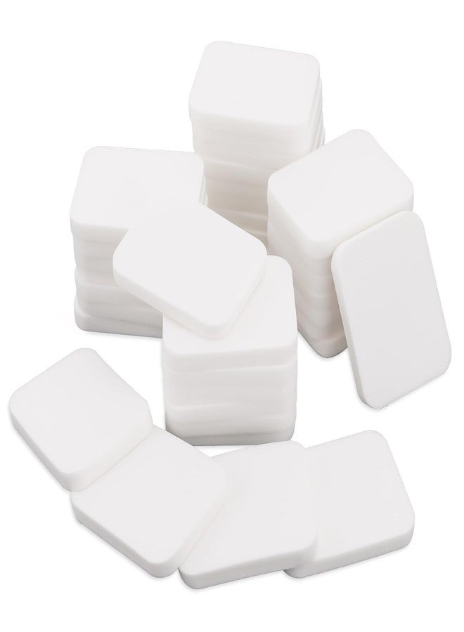 Sliverdew 50Pcs White Square Makeup Sponge Facial Powders Puff Cosmetic Sponge Square Foam Pad Beauty Makeup Eye Face Foundation Powders Blender for All Skin Types, Wet and Dry Dual Use - Image 1