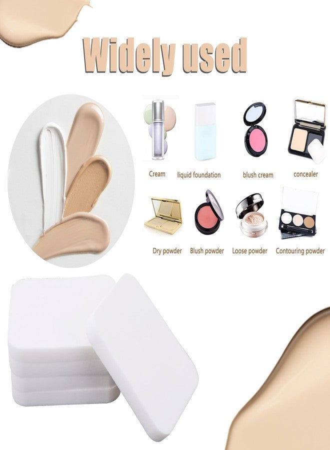 Sliverdew 50Pcs White Square Makeup Sponge Facial Powders Puff Cosmetic Sponge Square Foam Pad Beauty Makeup Eye Face Foundation Powders Blender for All Skin Types, Wet and Dry Dual Use - Image 3