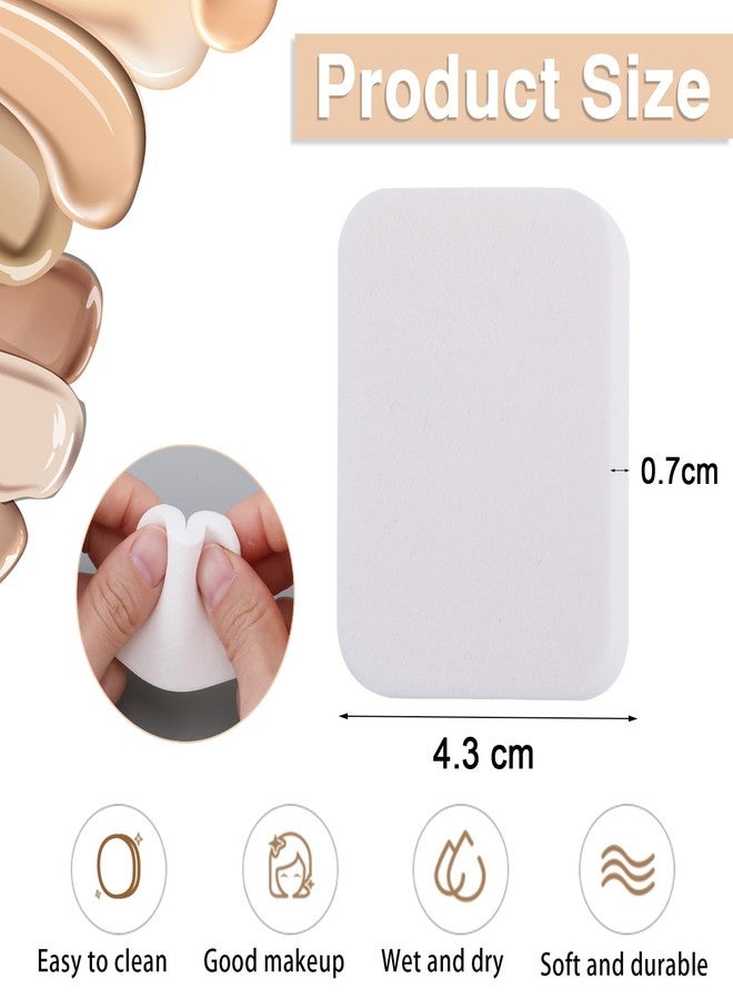 Sliverdew 50Pcs White Square Makeup Sponge Facial Powders Puff Cosmetic Sponge Square Foam Pad Beauty Makeup Eye Face Foundation Powders Blender for All Skin Types, Wet and Dry Dual Use - Image 2