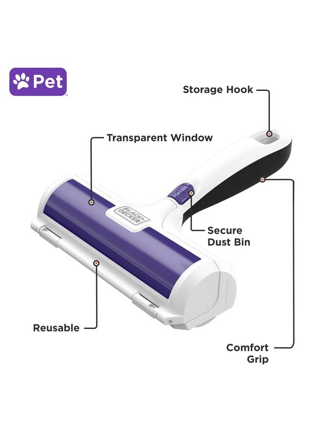 BLACK+DECKER BLACK+DECKER Pet Hair Remover, Roller, Remove Dog Hair and Cat Hair Easily (HMSCT0001) - Image 2