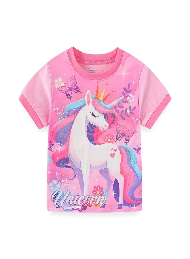 babyqlo Royal Unicorn with Butterfly Crown Pajama Set