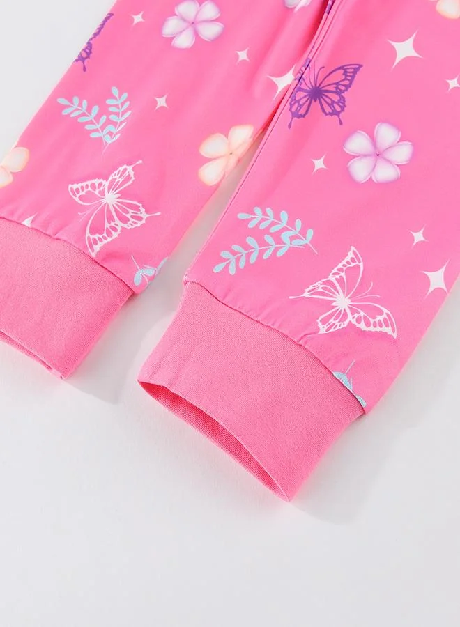 babyqlo Royal Unicorn with Butterfly Crown Pajama Set
