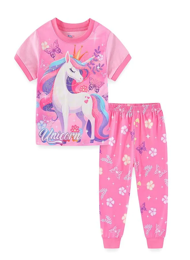 بيبي كلو Royal Unicorn with Butterfly Crown Pajama Set