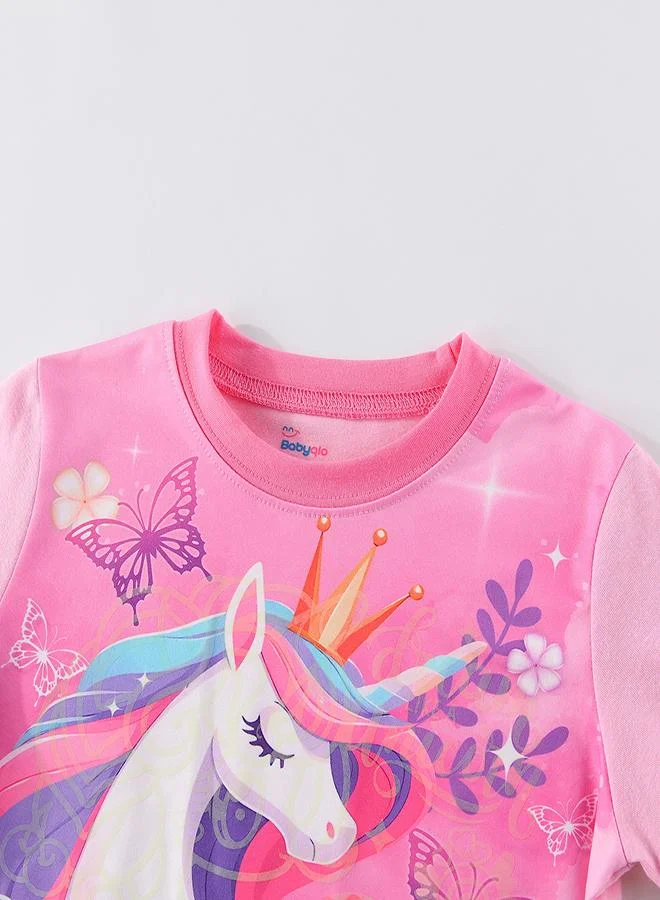 babyqlo Royal Unicorn with Butterfly Crown Pajama Set
