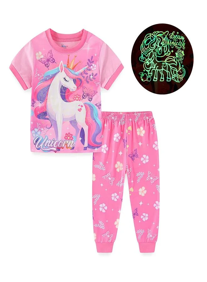 babyqlo Royal Unicorn with Butterfly Crown Pajama Set