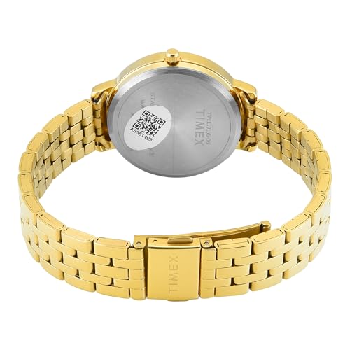 TIMEX Analog Watch for Woman with Green Round Dial & Gold Stainless Steel Bracelet Band Water Resistant Women's Wrist Watches - TWEL19106 - Image 4