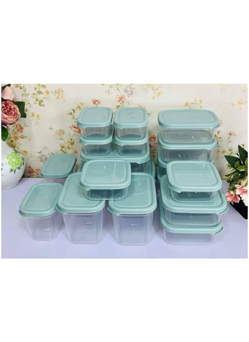 AKSA - AKSA Set Of Healthy Plastic Refrigerator Containers - 18 Pieces - Image 1