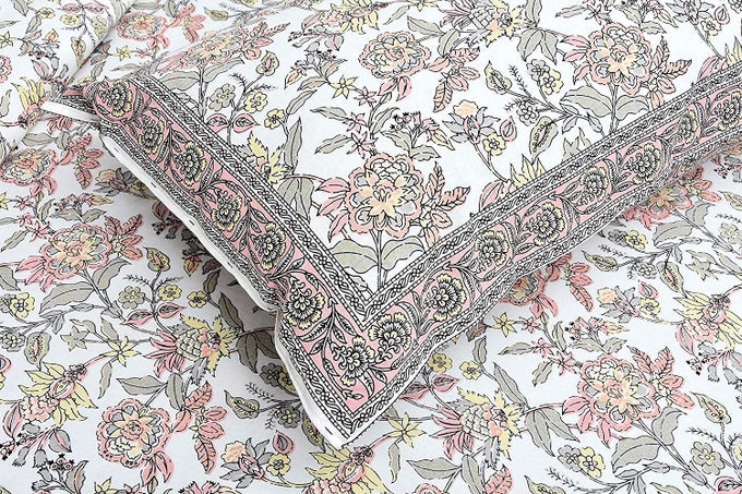 240 TC COTTON BEDSHEET FOR SINGLE BED GREY ETHNIC20 BEDSHEET SINGLE SIZE BED COTTONSINGLE SIZE BEDSHEETSINGLE BEDSHEET WITH 1 PILLOW COVER 60X90 INCH HANDCRAFTED BED SHEETS