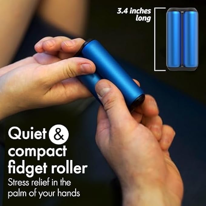 ONO Roller - Handheld Fidget Toy for Adults | Help Relieve Stress, Anxiety, Tension | Promotes Focus, Clarity | Compact, Portable Design (Full Size/Aluminum, Sapphire) - Image 2