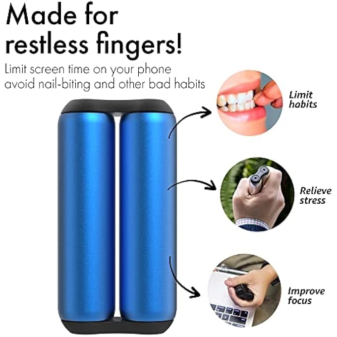 ONO Roller - Handheld Fidget Toy for Adults | Help Relieve Stress, Anxiety, Tension | Promotes Focus, Clarity | Compact, Portable Design (Full Size/Aluminum, Sapphire) - Image 5