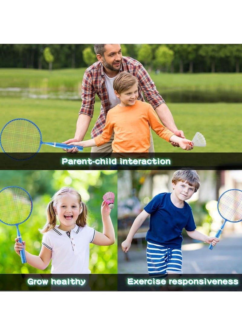 Generic Luminous Badminton Set for Kids - Includes 2 Nylon Alloy Rackets, 8 LED Birdies, 6 Non-Luminous Birdies, and 2 Carrying Bags - Perfect for Fun Outdoor Play!  - Image 4