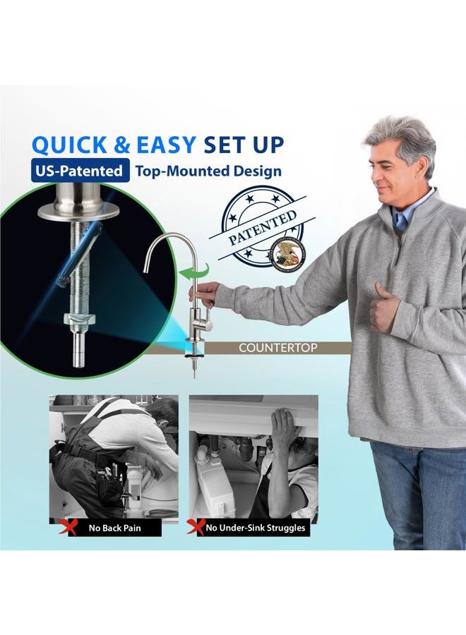 iSpring نظام تنقية مياه الشرب RCC7D 75GPD تحت الحوض 6 مراحل بالتناضح العكسي ومُلين نهائي مع فلتر مياه DI (إزالة الأيونات) - Image 5