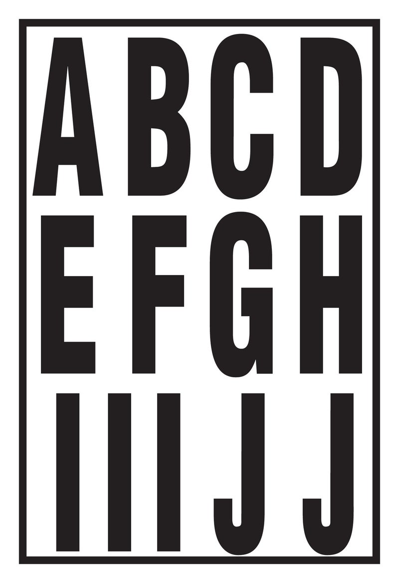 HY-KO PRODUCTS MM-4L Self Adhesive Vinyl Letters, 3"" High, Black