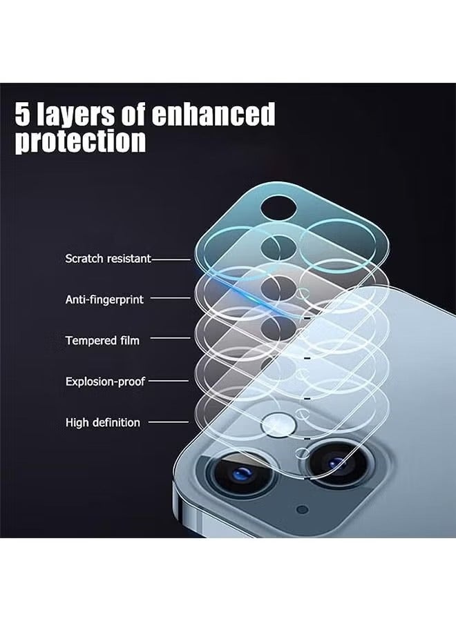 Miqia iPhone 14 Tempered Glass Camera Lens Protector Ultra HD transparent 9H Hardness Anti-Scratch Case Friendly Easy to Install No Affect on Night full coverage protection - Image 3