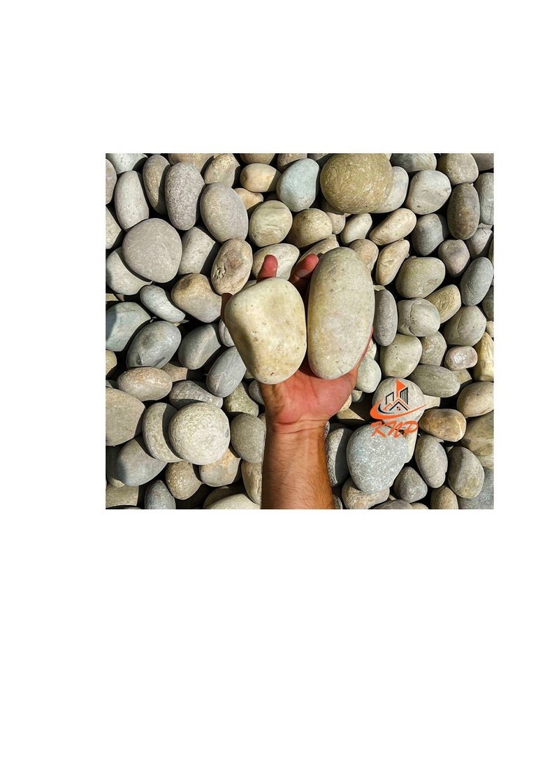 KNP Large River Pebbles Natural Garden Material 10kg - Image 1
