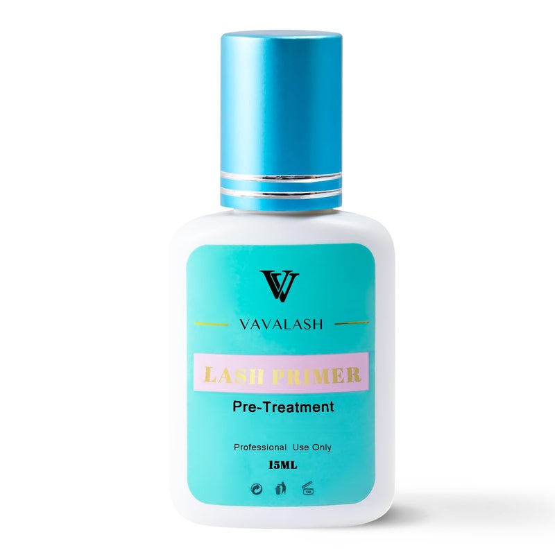 VAVALASH Lash Primer for Eyelash Extensions 15 ML Lash Extension Primer Increase Adhesive Bonding Power Easily Removes Proteins and Oils Clean Natural Lashes Professional Use Only(15ML) - Image 1