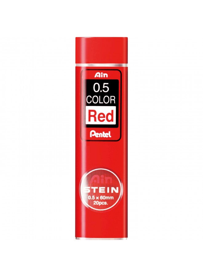 Pentel رصاص قلم رصاص ميكانيكي من بنتل، آين شتاين، 0.5 مم، أحمر (C275-RD) - Image 1