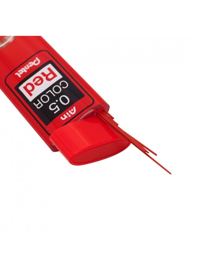 Pentel رصاص قلم رصاص ميكانيكي من بنتل، آين شتاين، 0.5 مم، أحمر (C275-RD) - Image 3