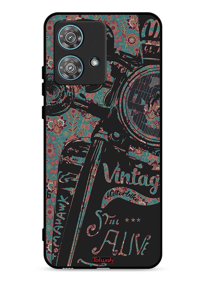 Tolwak Motorola Edge 40 Neo 5G Protective Case Cover Vintage Motorbike - Image 1