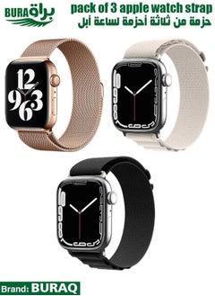BURAQ Apple Watch Band Strap For Apple Watch Ultra 2/Ultra 49mm, Series 10 46mm, 9/8/7 45mm, SE2/SE/6/5/4 44mm, 3/2/1 42mm 