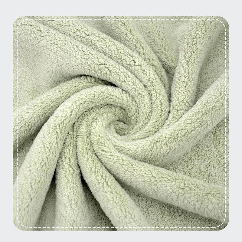 دياجيا طقم مناشف حمام مايكروفايبر 3 قطع، 300 GSM عالية الامتصاص وسريعة الجفاف منشفة حمام 70 × 140 سم، مناشف حمام مخمل مرجاني متعددة الاستخدامات للسبا واليوجا واللياقة البدنية والحمام (أخضر فاتح) - Image 4