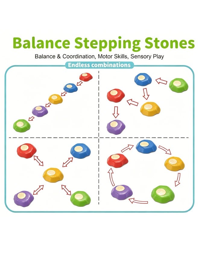 Lasola Outdoor Toys Set,Stepping Stones for Kids,Outdoor Obstacle Course Game Toys,Jumping Toys,Sensory Toys,Coordination, Gross Motor Skills, Outdoor Obstacle Course Game Toys for Toddler Kids Children,Indoor Outdoor Toys for Toddler Kids Ages 3-12 - Image 5