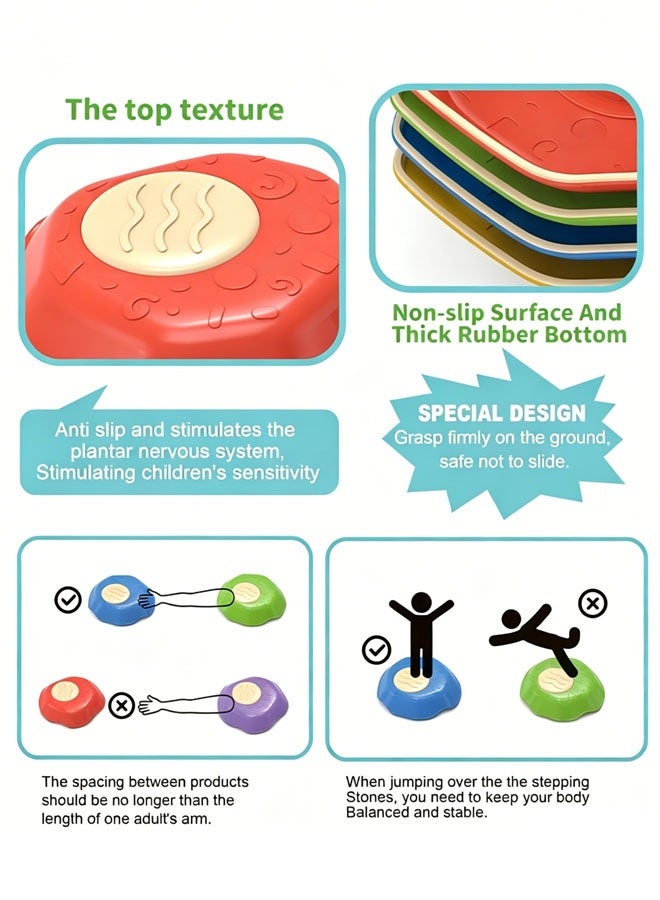 Lasola Outdoor Toys Set,Stepping Stones for Kids,Outdoor Obstacle Course Game Toys,Jumping Toys,Sensory Toys,Coordination, Gross Motor Skills, Outdoor Obstacle Course Game Toys for Toddler Kids Children,Indoor Outdoor Toys for Toddler Kids Ages 3-12 - Image 4