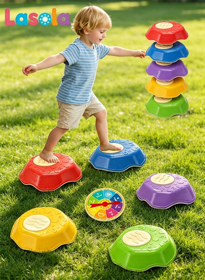Lasola Outdoor Toys Set,Stepping Stones for Kids,Outdoor Obstacle Course Game Toys,Jumping Toys,Sensory Toys,Coordination, Gross Motor Skills, Outdoor Obstacle Course Game Toys for Toddler Kids Children,Indoor Outdoor Toys for Toddler Kids Ages 3-12 - Image 1