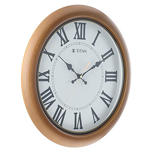 Titan Contemporary Brown Analog Wall Clock with Silent Sweep Technology - 42 Cm X 42 Cm (Large),Plastic - Image 3