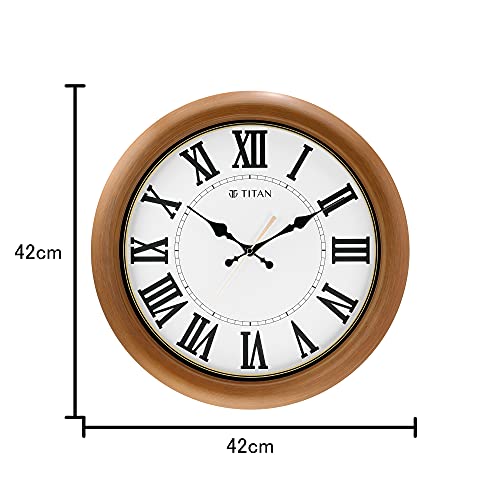 Titan Contemporary Brown Analog Wall Clock with Silent Sweep Technology - 42 Cm X 42 Cm (Large),Plastic - Image 5