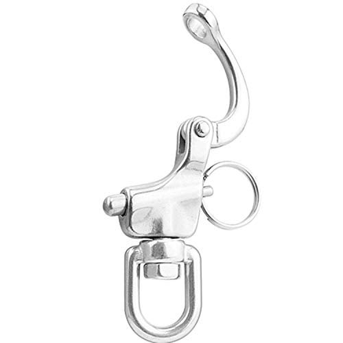 NRC&XRC Pair 2-3/4IN(70mm) Jaw Swivel Eye Snap Shackle Quick Release Bail Rigging Sailing Boat Marine Stainless Steel Clip Pair - Image 5