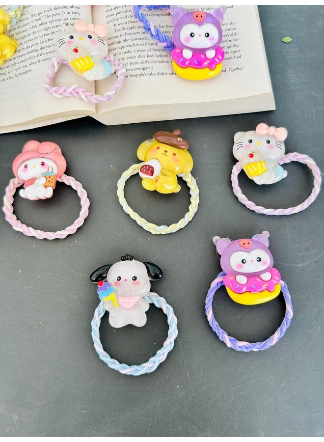 Radhya Accessories 2 pcs Cartoon Rubberband for Kids Hairties for Girls Elastic bands hairbands for girls Hair accessories for kids (blue) - Image 3
