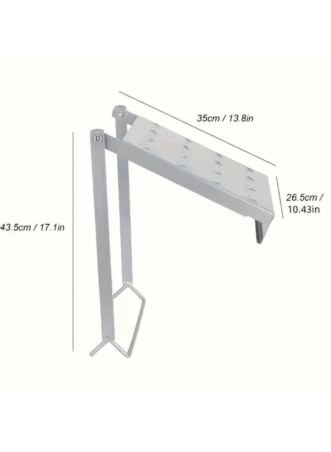 1pc Ladder Work Platform Anti Slip Extension Tool Tray 400 Lbs Load Capacity Silvery - Image 4