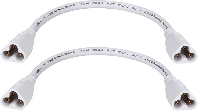 SinLoon ULLP Certification T5 T8 LED Tube Connector Adapter Cable Wire 85 inch Male to Male End Extension Cord for Integrated LED Fluorescent Tube Light Bulb Lamp Holder 2Pack 3Pin MM - Image 1