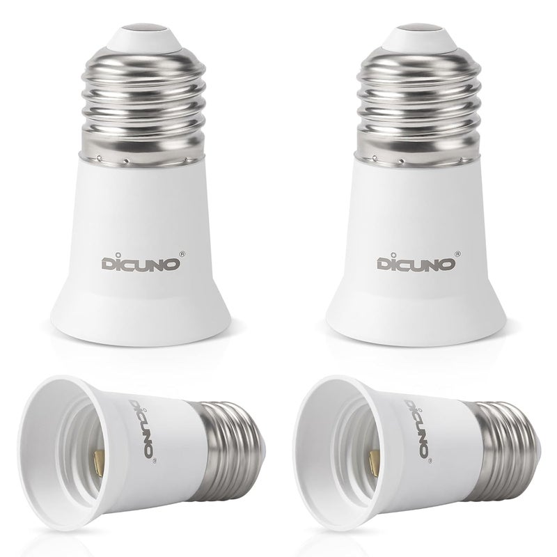 DiCUNO E26 3CM/1.2 Inch Socket Extender, E26 Lamp Bulb Socket Extension, Lamp Holder Adapter, 4-Pack - Image 1