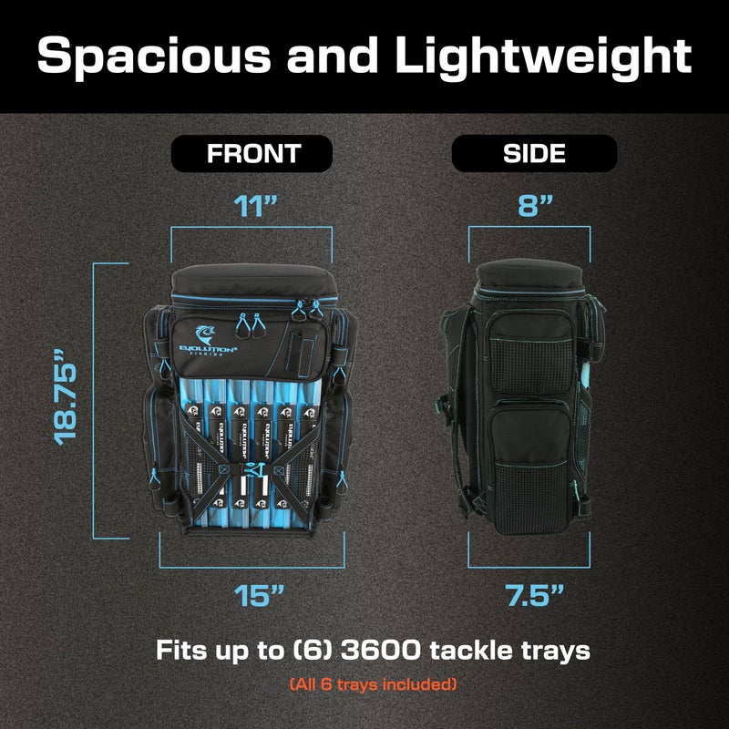 Evolution Outdoors 34014-EV: 3600 Drift Tackle Backpack - Blue - Image 2