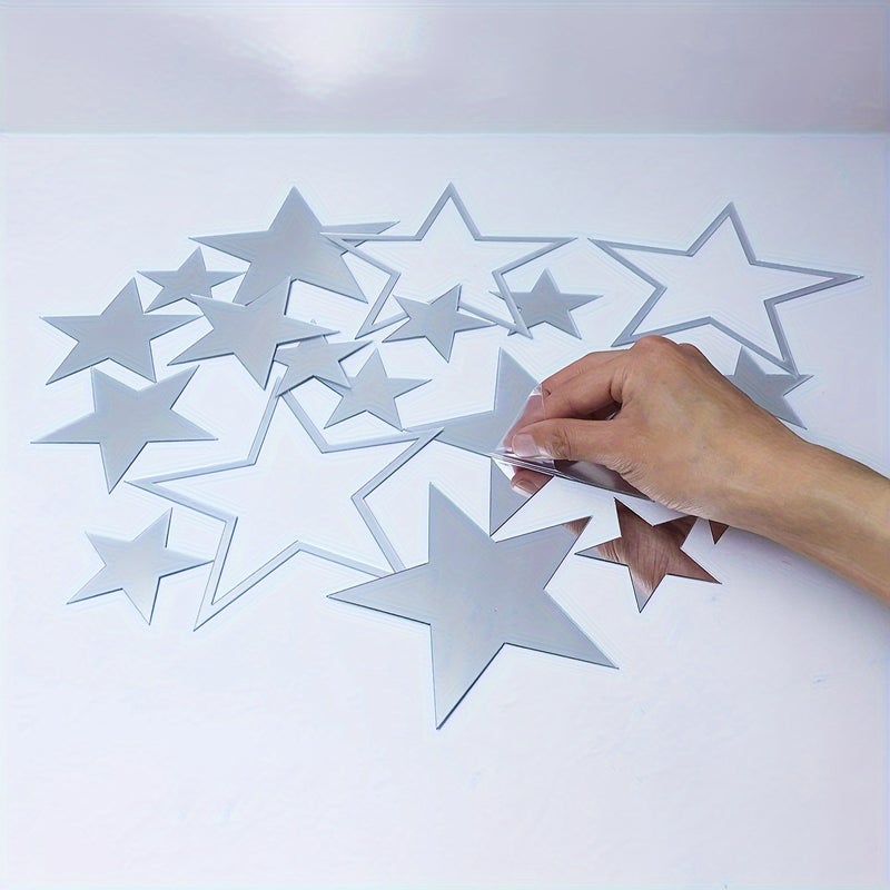 Acrylic 19-Piece Star Mirror Stereo Wall Stickers Sofa Tv Background Wall Decoration Room Living Room Layout - Image 5