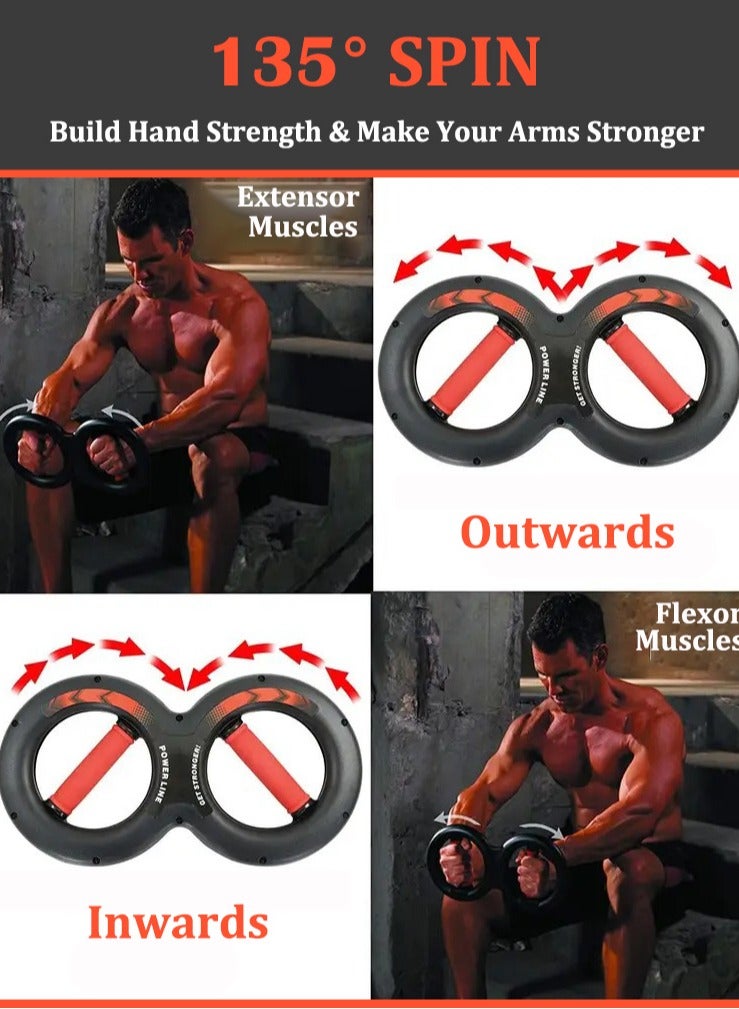 Wrist Strength Trainer, Hand Grip Strength Trainer, Spinning Burn Muscle Training, Arm Muscle Trainer, Gym Multifunctional Hand and Forearm Trainer, Gripper Exerciser, Strengthener for Body Muscle Training - Image 4